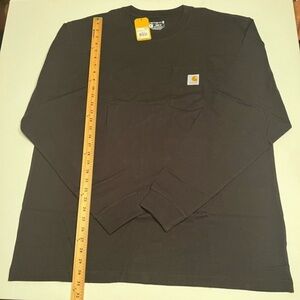 NWT Carhartt T-Shirt Adult Large Black Loose Fit Long Sleeve Heavy Work (C4)